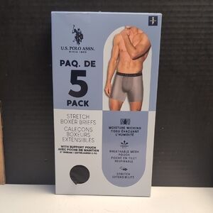 U.S. Polo Assn. Men's Boxer Briefs  Size S 5-Pack NEW IN SEALED BOX